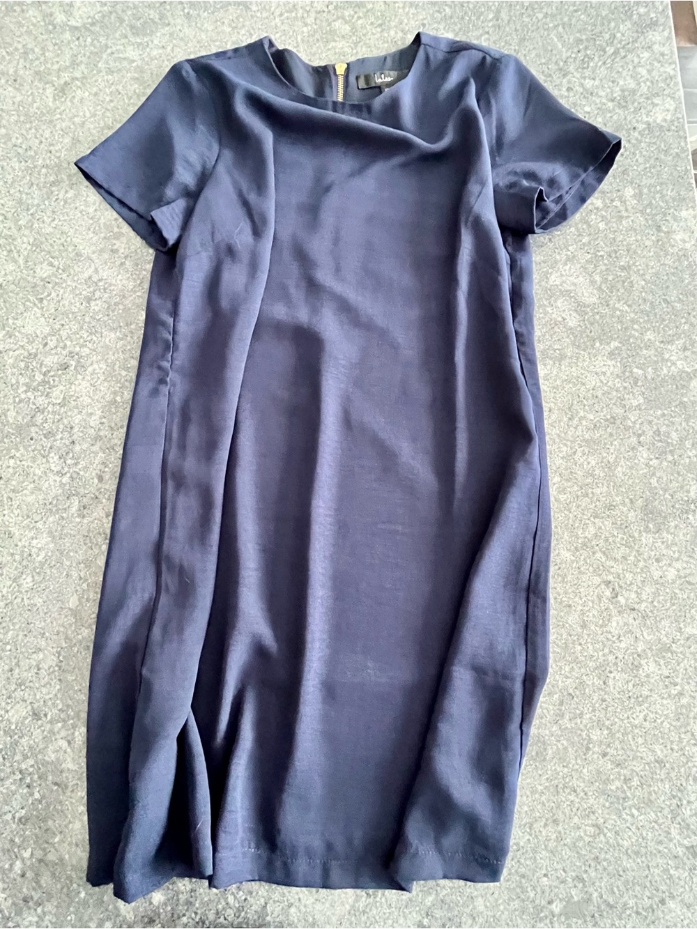 Lulu's Navy Short-Sleeve Shift Dress